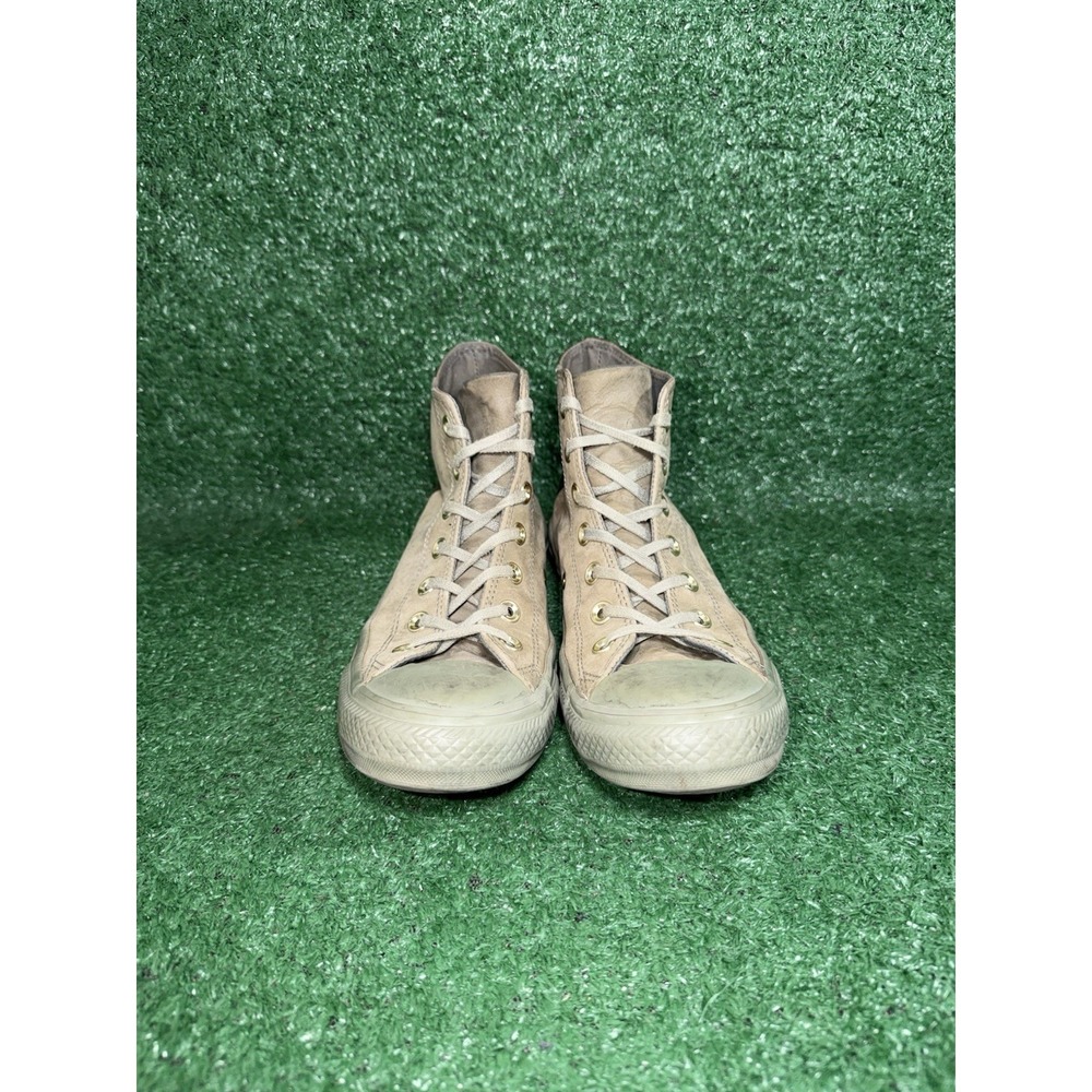 Converse Shoes‎ Womens Size 8 Olive Green Leather Chuck Taylor High Top Sneakers - Picture 5 of 9